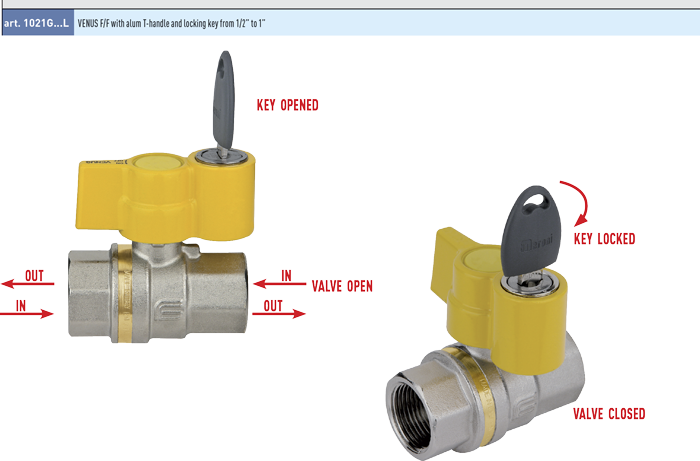 Zawór kulowy do gazu serii VENUS KEY