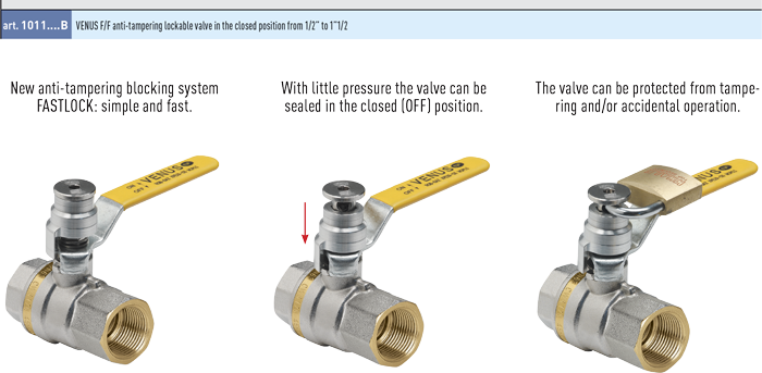 Zawór kulowy do gazu serii VENUS FASTLOCK