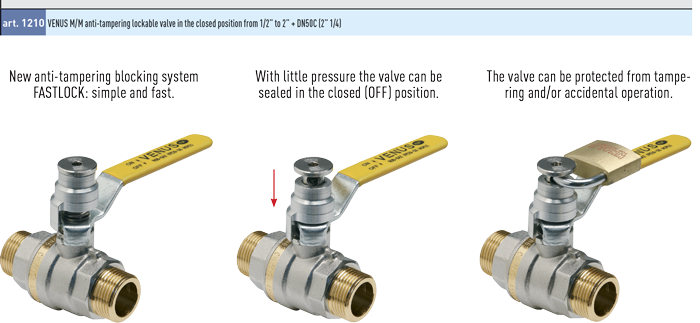 Zawór kulowy do gazu serii VENUS FASTLOCK M