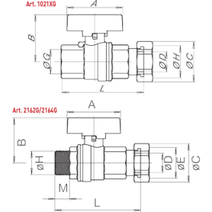 Zawór  kulowy do gazu serii VENUS WITH NUT