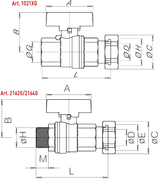 Zawór  kulowy do gazu serii VENUS WITH NUT