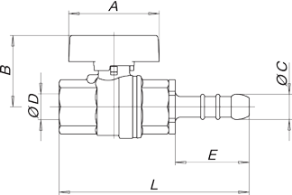 Zawór kulowy do gazu serii VENUS WITH UNI HOSE UNION