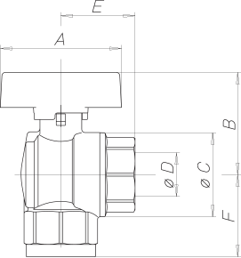Zawór kulowy do gazu serii VENUS ANGLE