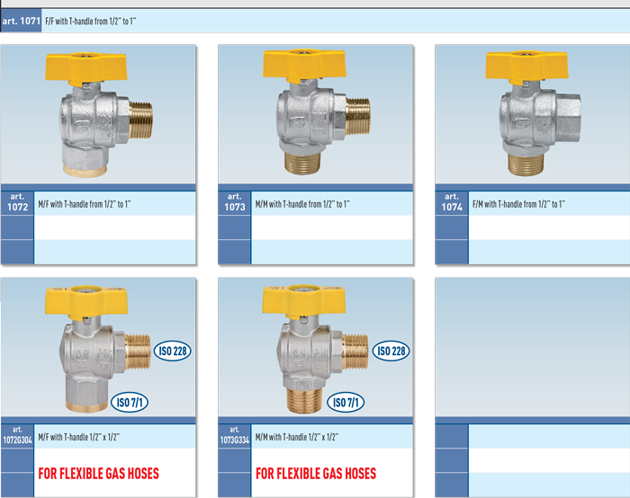 Zawór kulowy do gazu serii VENUS ANGLE