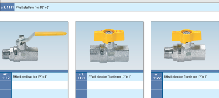 Zawór kulowy do gazu serii MINERVA