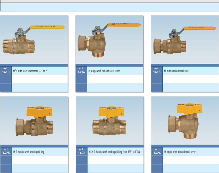Zawór kulowy do gazu serii SATURN