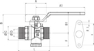 Zawór kulowy do gazu serii SATURN1