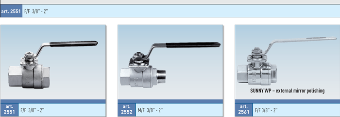 Zawór kulowy serii SUN WP