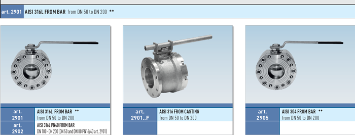Zawór kulowy serii SELENE STAINLES STEEL