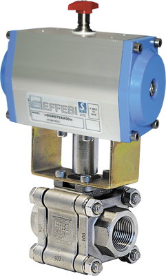 Zawór kulowy serii TITAN z siłownikiem pneumatycznym