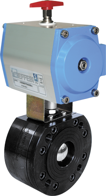 Zawór kulowy serii SELENE CARBON STEEL z siłownikiem pneum