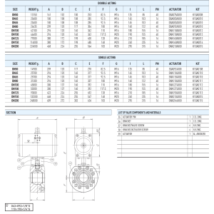 Zawór kulowy serii SELENE CARBON STEEL z siłownikiem pneum