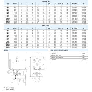Zawór kulowy serii ANTARES CARBON STEEL z siłownikiem pneu