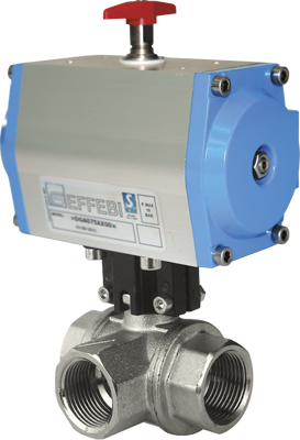 Zawór kulowy serii DELTA z siłownikiem pneumatycznym