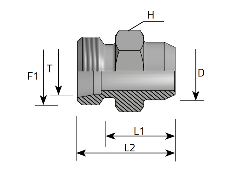 Końcówka prosta do spawania AS 06L M12x1,5, Materiał: Sta