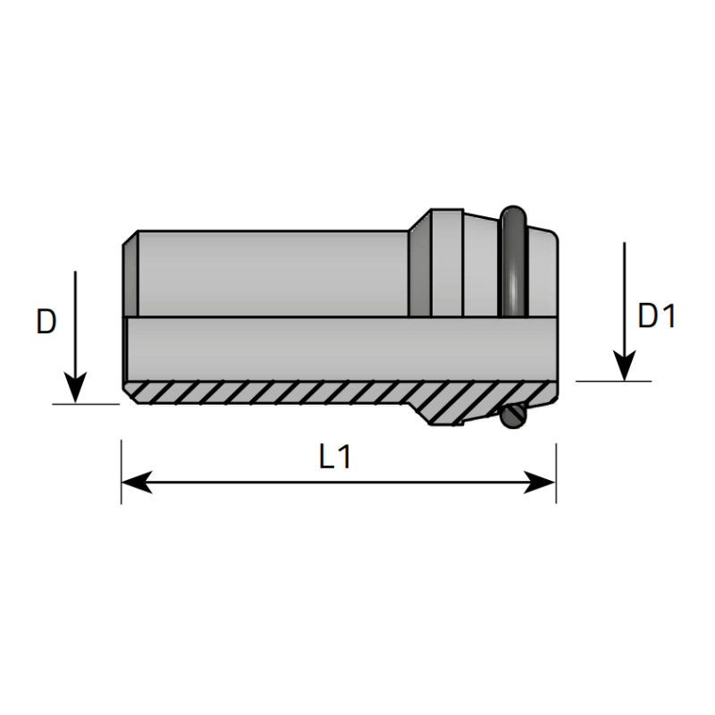Nypel ze stożkiem 24° do spawania SKA 06L/S, Materiał: St