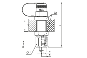 Złącze pomiarowe proste GZ 16x2,0 / GZ metryczny grodziowy