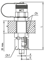 Złącze pomiarowe proste GZ 16x2,0 / GZ metryczny grodziowy