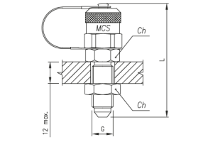Złącze pomiarowe proste GZ 16x2,0 / GZ JIC grodziowy ze st