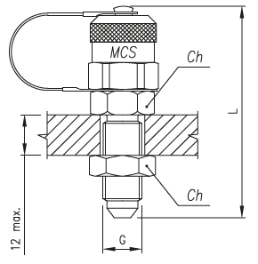 Złącze pomiarowe proste GZ 16x2,0 / GZ JIC grodziowy ze st
