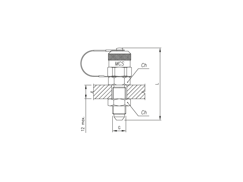 Złącze pomiarowe proste GZ 16x2,0 / GZ JIC grodziowy ze st