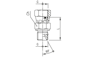 Złącze proste z nakrętką GW calowy pod manometr / GZ cal