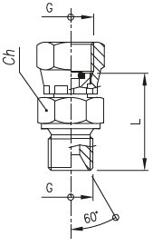 Złącze proste z nakrętką GW calowy pod manometr / GZ cal