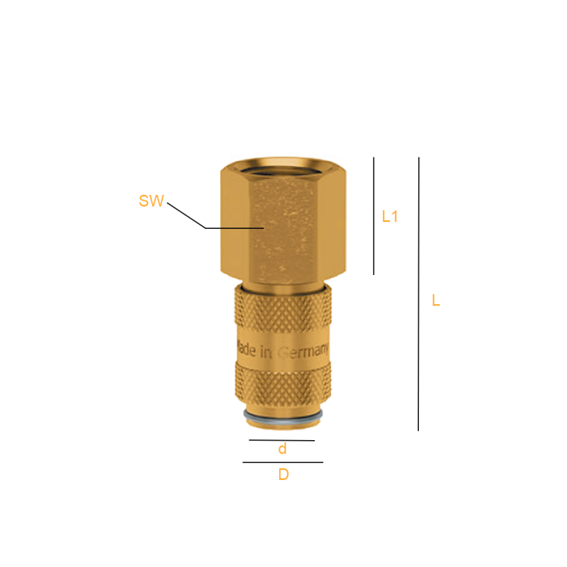 Szybkozłącze NW 2,7 gwint wewnętrzny GW 1/8" BSP, Materia