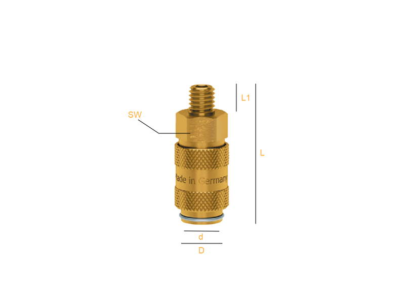 Szybkozłącze NW 2,7 gwint zewnętrzny GZ 1/8" BSP, Materia