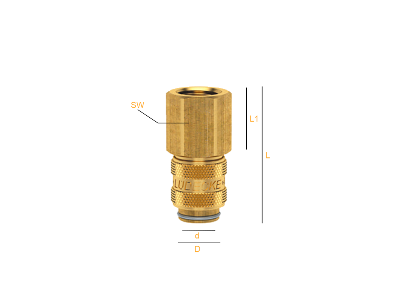 Szybkozłącze NW 5 gwint wewnętrzny, Materiał: Mosiądz, 