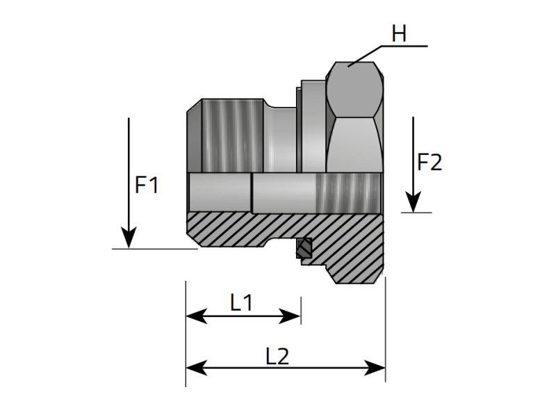 Przyłącze redukcyjne RI 3/8" BSPP - 1/8" BSPP, Materiał: 