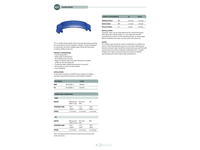 Uszczelnienie K27 NBR 8x14x11,2x4,3k/6,3k/5,5u, Symbole uszc