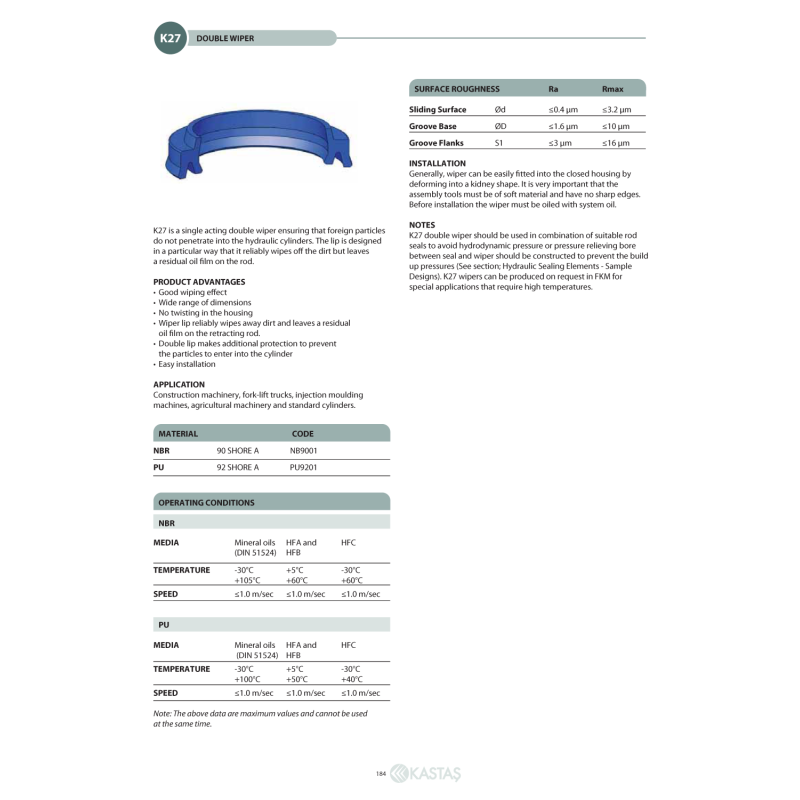 Uszczelnienie K27 NBR 8x14x11,2x4,3k/6,3k/5,5u, Symbole uszc