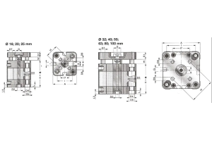 Siłownik kompaktowy ISO 21287/UNITOP SK21 antyobrotowy, ISO