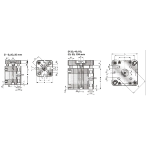 Siłownik kompaktowy ISO 21287/UNITOP SK21 antyobrotowy, ISO
