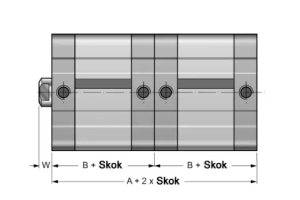 Siłownik kompaktowy ISO 21287/UNITOP SK21 typu tandem, ISO2
