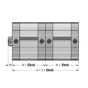 Siłownik kompaktowy ISO 21287/UNITOP SK21 typu tandem, ISO2