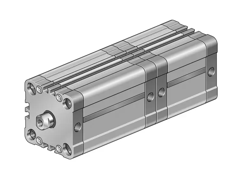 Siłownik kompaktowy ISO 21287/UNITOP SK21 z dwoma skokami, 