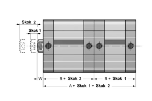 Siłownik kompaktowy ISO 21287/UNITOP SK21 z dwoma skokami, 