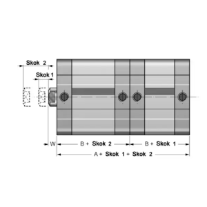 Siłownik kompaktowy ISO 21287/UNITOP SK21 z dwoma skokami, 