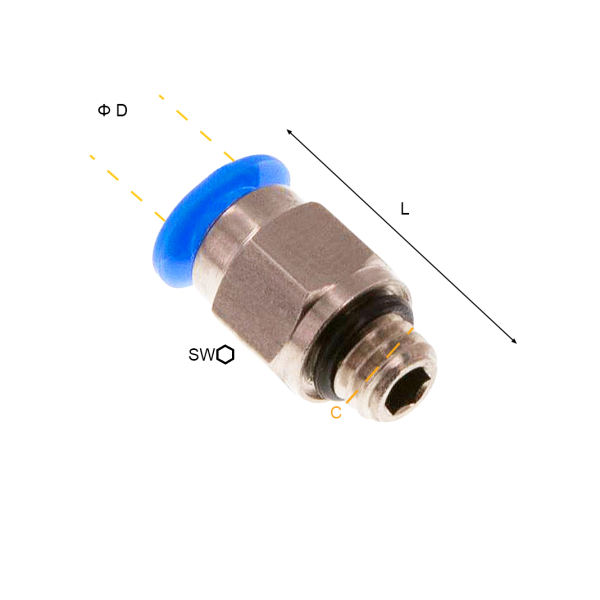 Przyłącza wtykowe proste