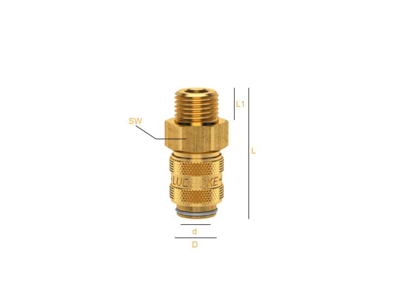 Szybkozłącze NW 5 gwint zewnętrzny GZ 1/8" BSP, Materiał