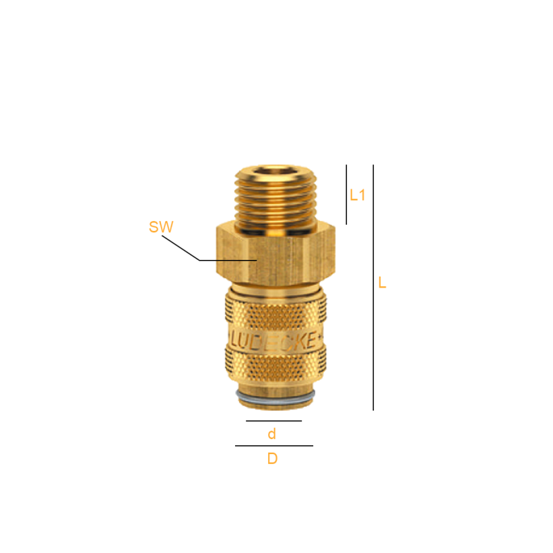 Szybkozłącze NW 5 gwint zewnętrzny GZ 1/8" BSP, Materiał