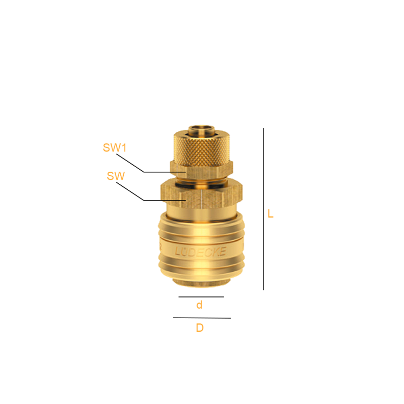 Szybkozłącze NW 7,2 skręcane pod wąż kalibrowany, Mater