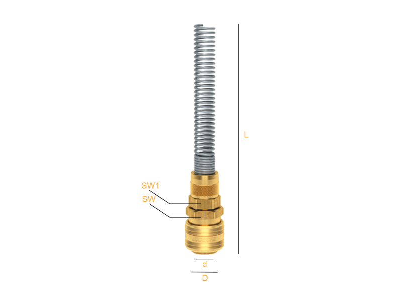 Szybkozłącze NW 7,2 skręcane ze sprężyną do węża spi