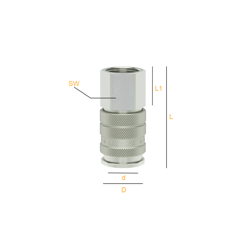Szybkozłącze NW 10 gwint wewnętrzny, Materiał: Mosiądz 