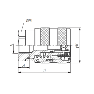 Szybkozłącze Serii F0, Materia: Stal nierdzewna, Rodzaj sz