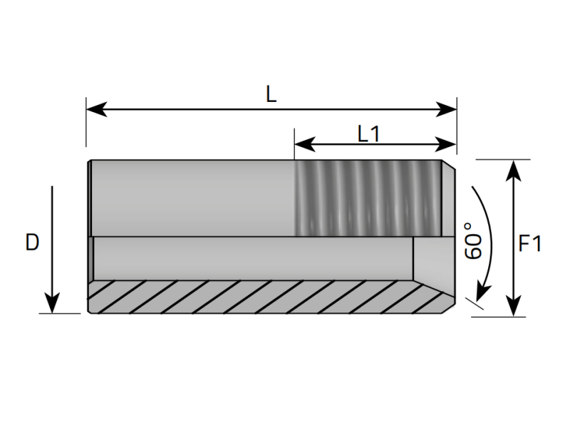 Złącze proste spawane ATSG 1/8" BSPP - D 10, Materiał: St