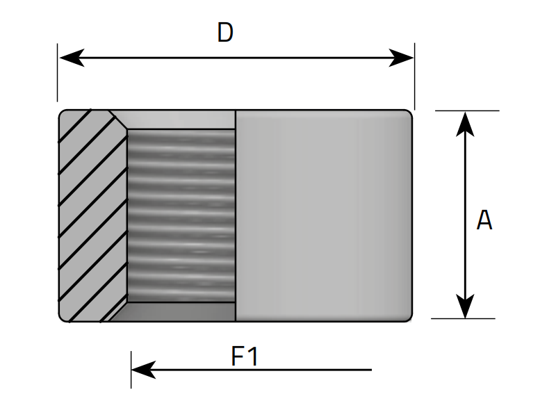 Nabka do spawania ABSG 1/8" BSPP, Materiał: Stal czerniona,