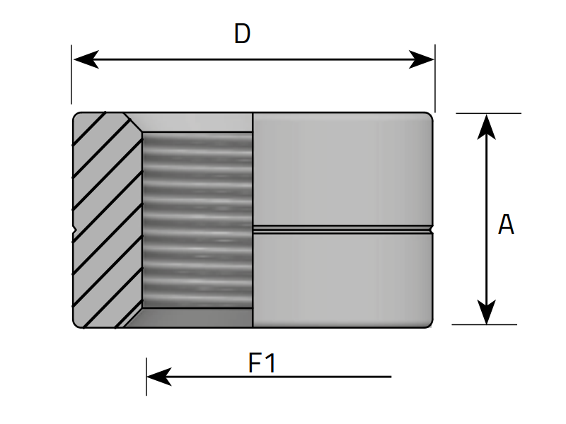 Nabka do spawania ABSM M12x1,5, Materiał: Stal czerniona, R